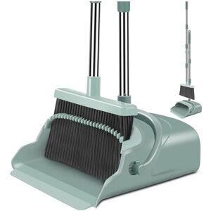Mint Green Broom and Dustpan Set